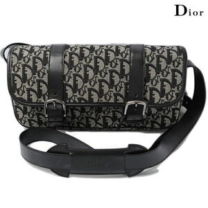 Christian Dior crossbody shoulder bag black canvas logo